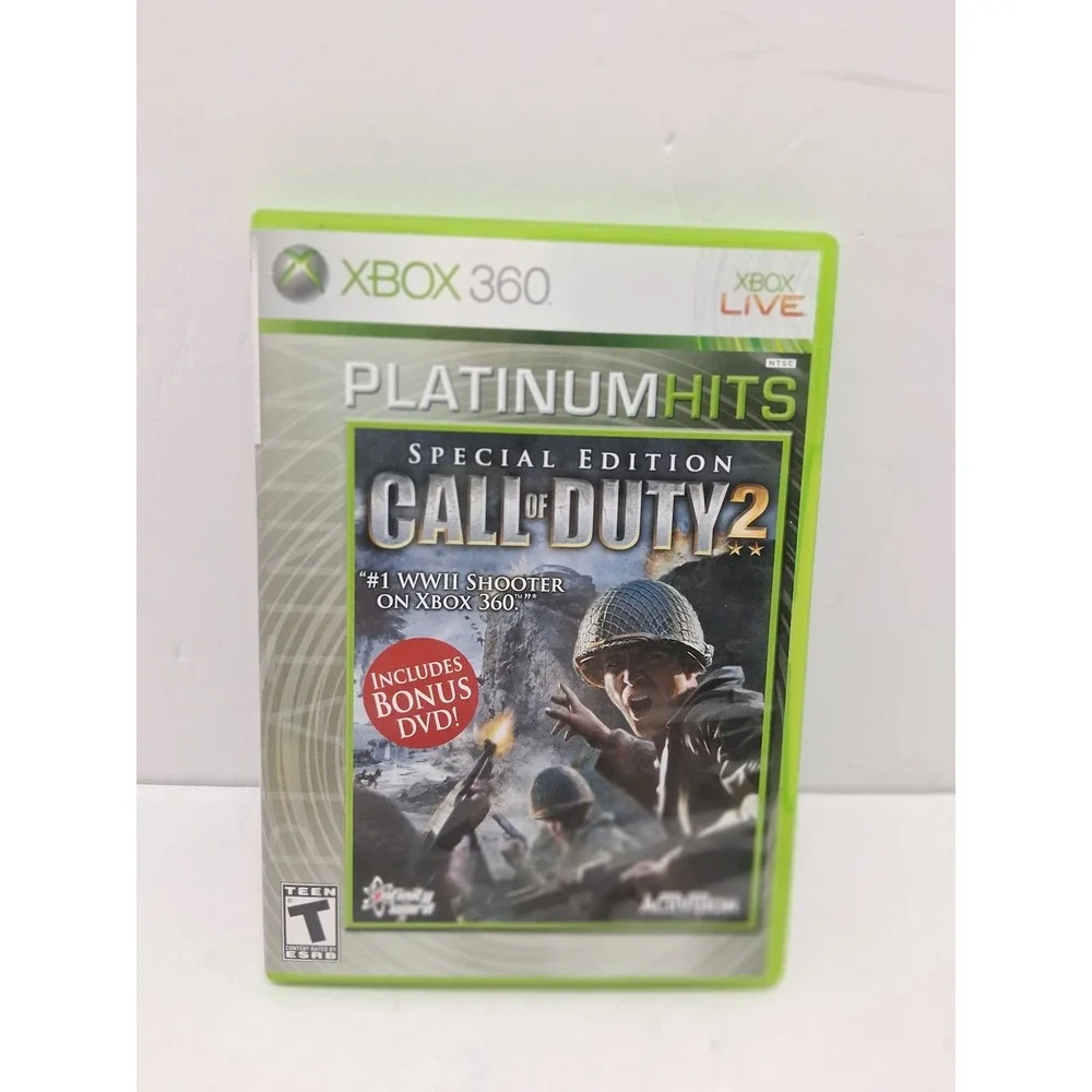 Call of Duty 2 Special Edition Xbox 360 Platinum Hits WWII Shooter Bonus DVD